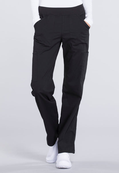 Women's Mid Rise Straight Leg Pull-on Cargo Pant - Black