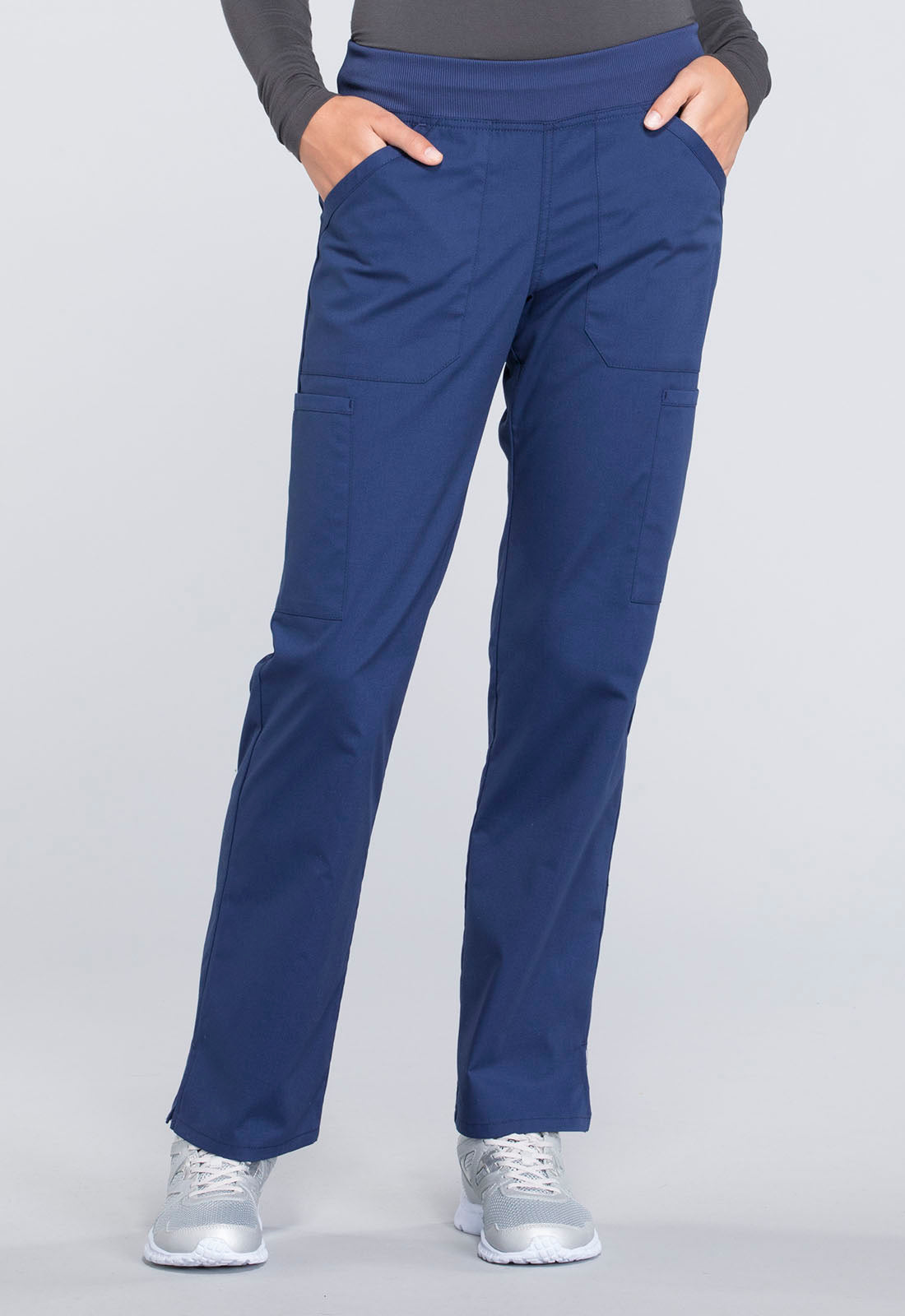 Women's Mid Rise Straight Leg Pull-on Cargo Pant - Navy