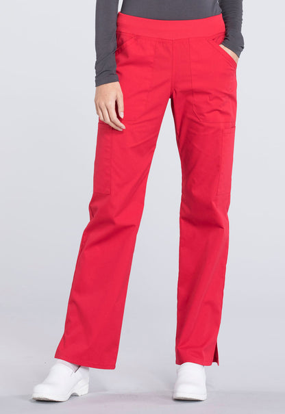Women's Mid Rise Straight Leg Pull-on Cargo Pant - Red