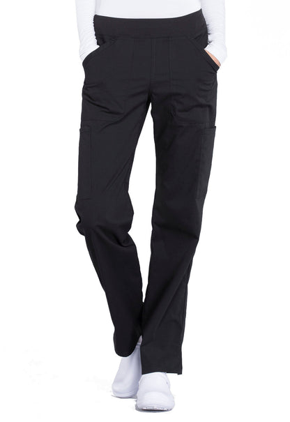 Women's Mid Rise Straight Leg Pull-on Cargo Pant - Black
