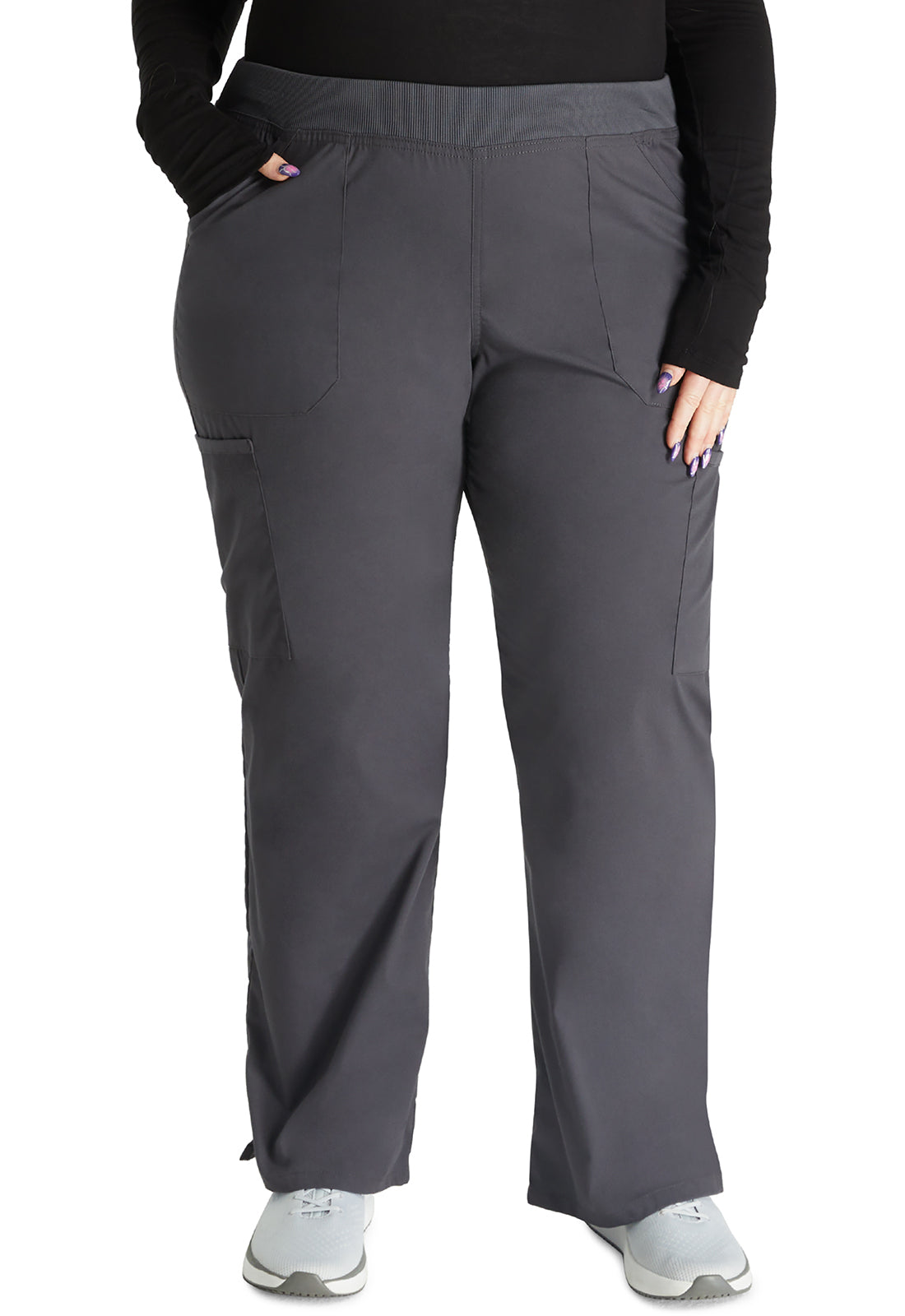 Women's Mid Rise Straight Leg Pull-on Cargo Pant - Pewter