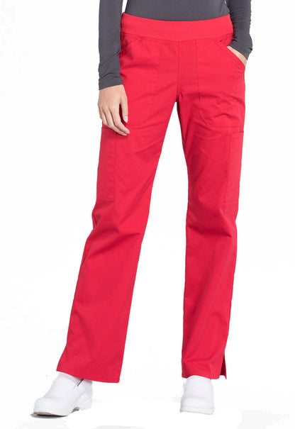 Women's Mid Rise Straight Leg Pull-on Cargo Pant - Red