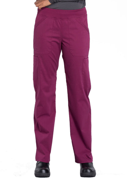 Women's Mid Rise Straight Leg Pull-on Cargo Pant - Wine