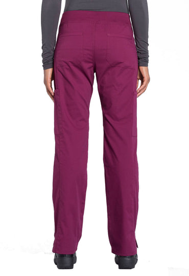 Women's Mid Rise Straight Leg Pull-on Cargo Pant - Wine