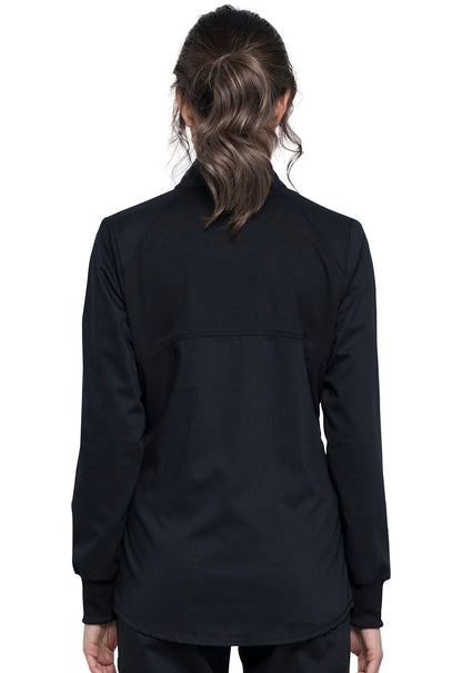 Women's Zip Front High-Low Jacket - Black