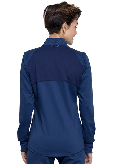 Women's Zip Front High-Low Jacket - Navy