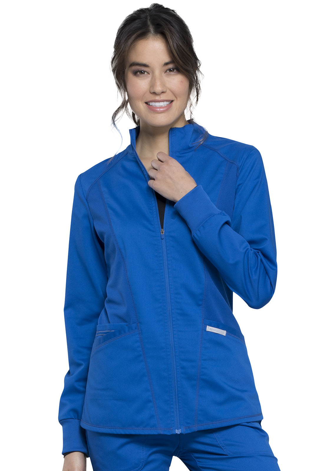 Women's Zip Front High-Low Jacket - Royal