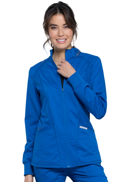 Women's Zip Front High-Low Jacket - Royal