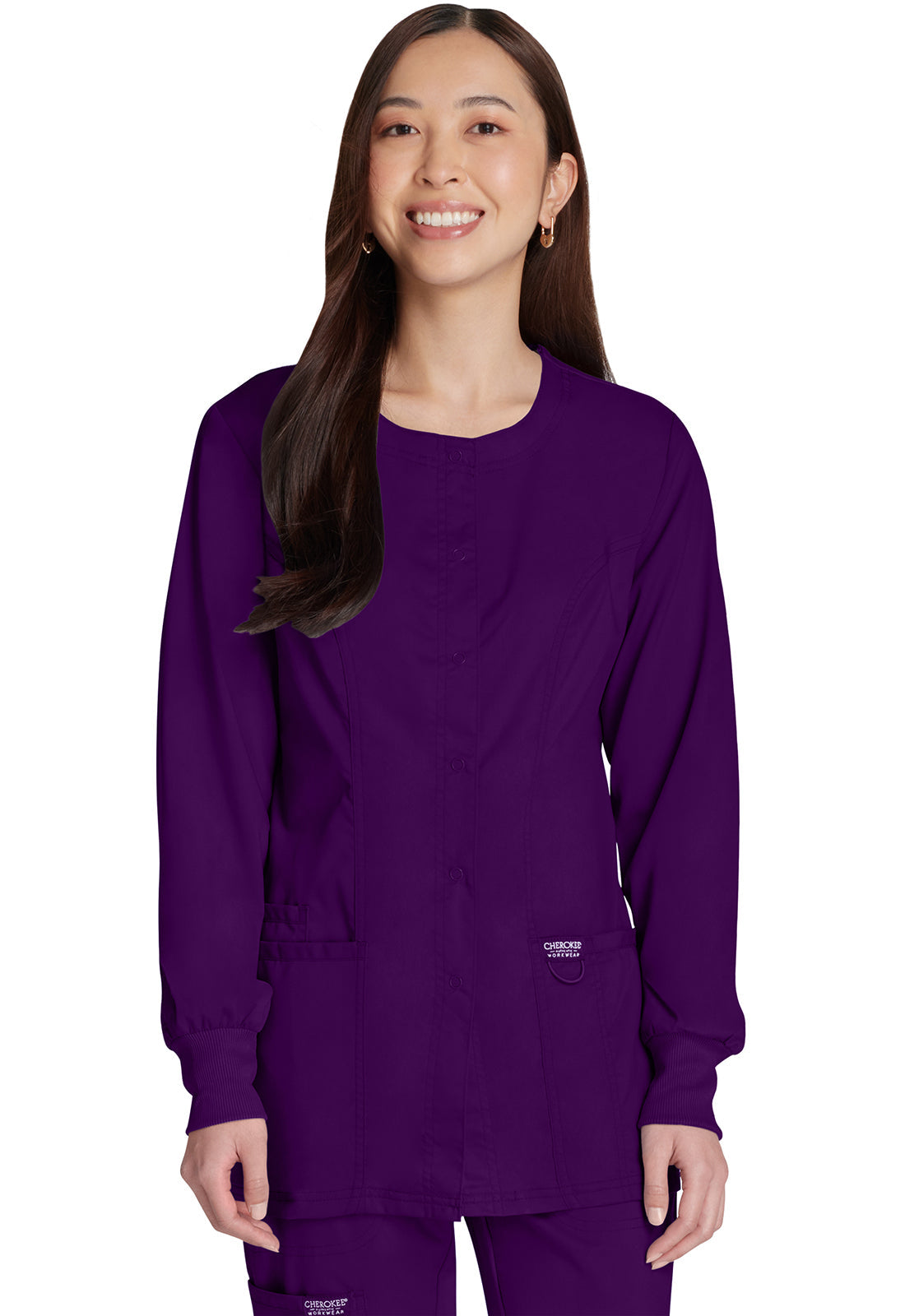 Women's Snap Front Jacket - Eggplant