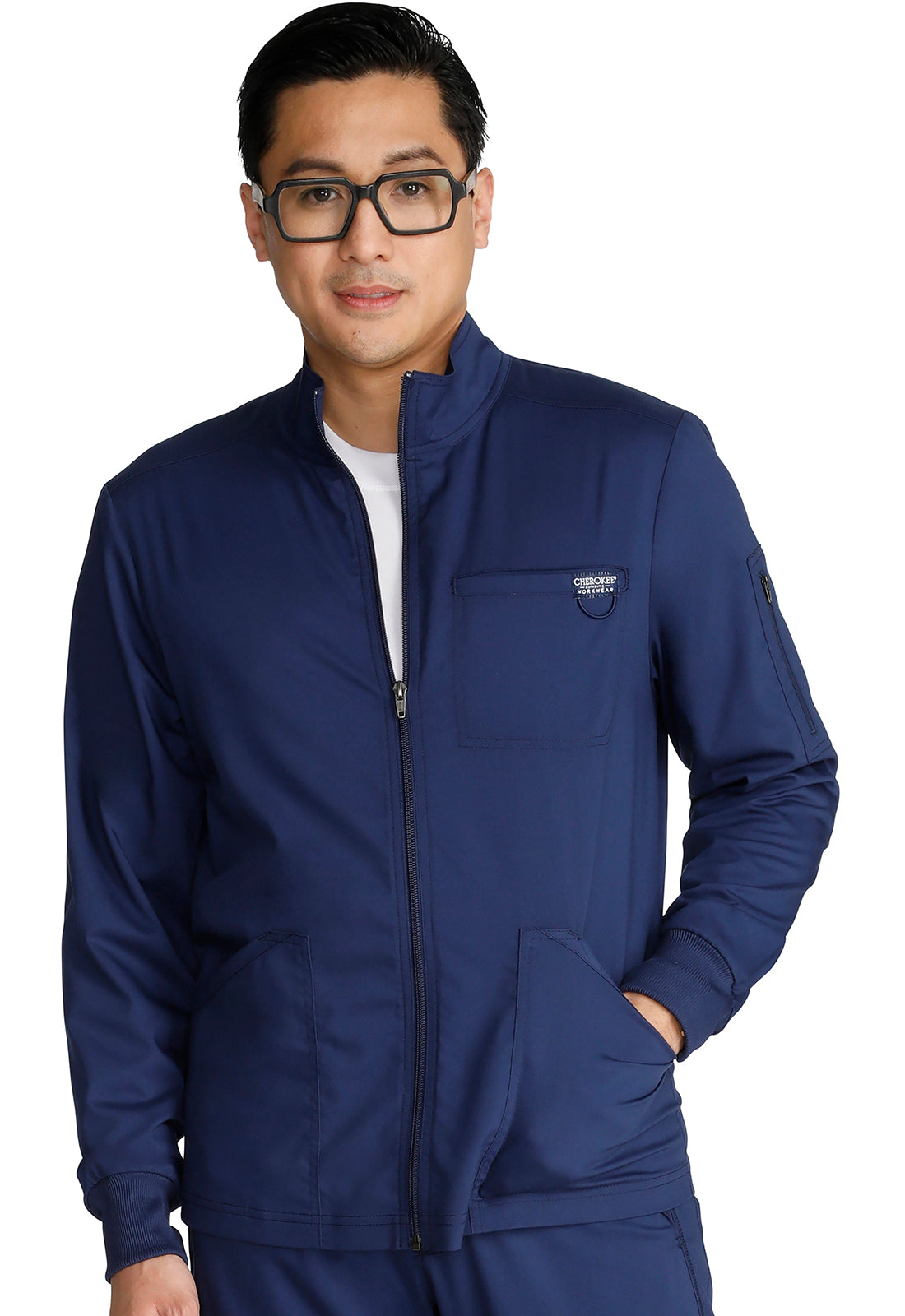 Men's Zip Front Jacket - Navy