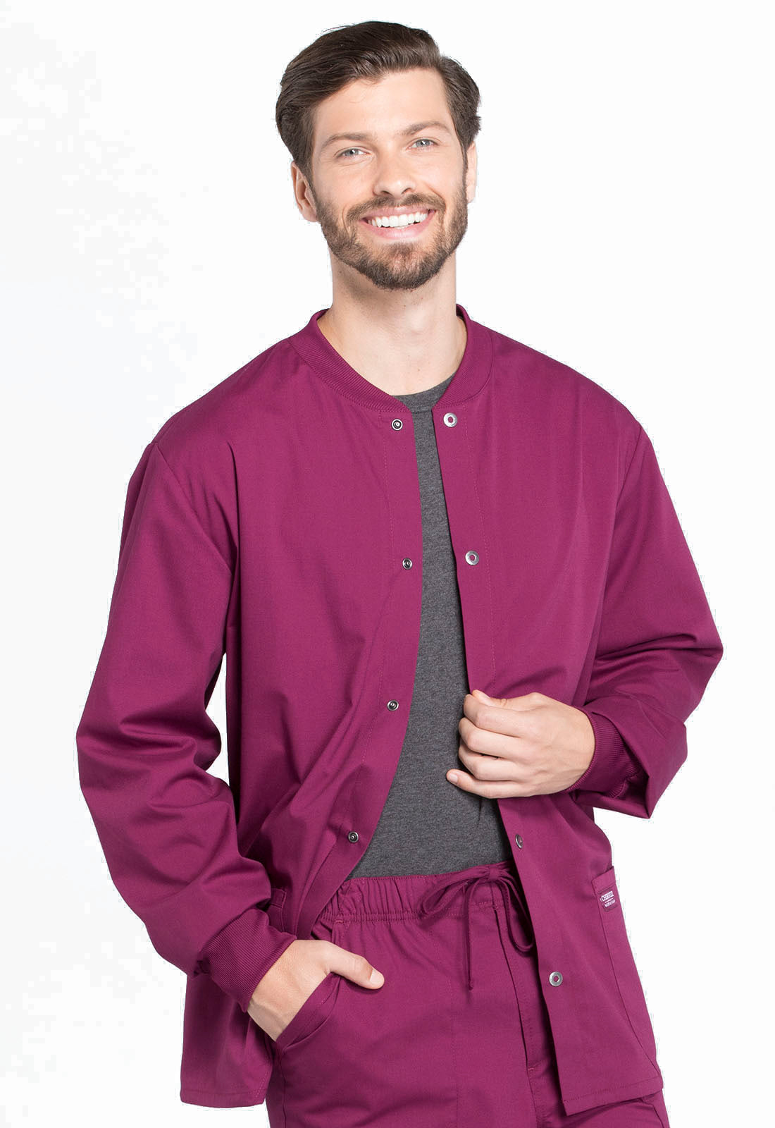 Men's Men's Snap Front Jacket - Wine