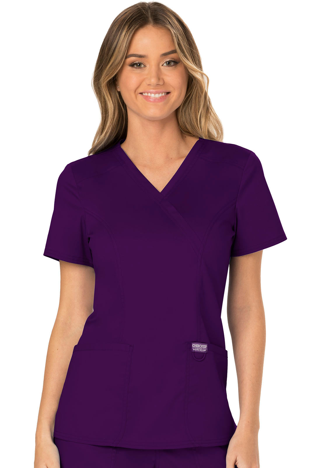 Women's Mock Wrap Top - Eggplant
