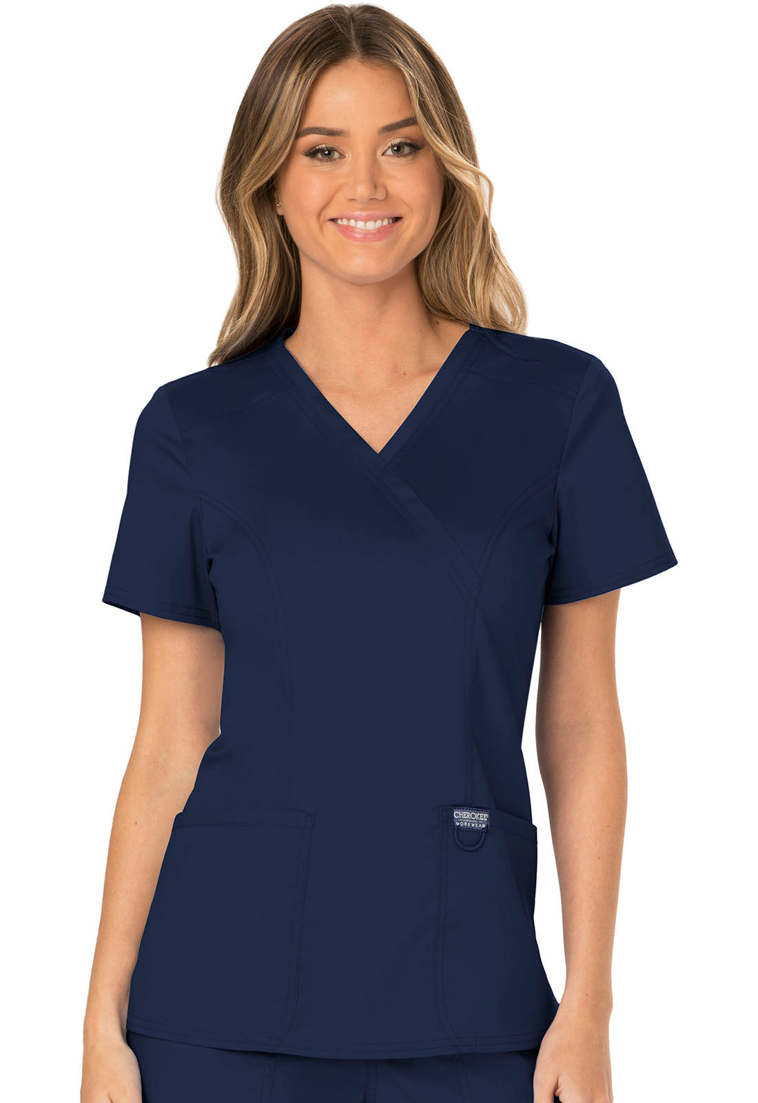 Women's Mock Wrap Top - Navy