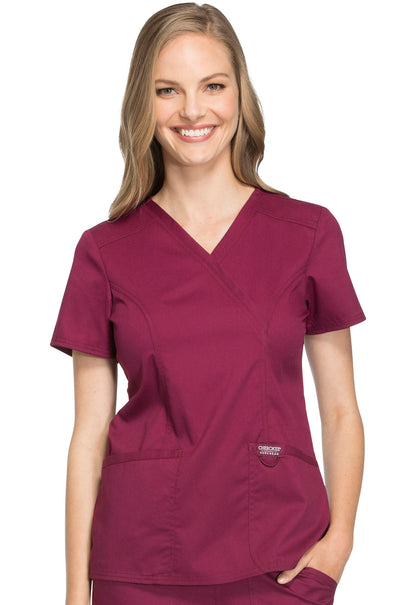 Women's Mock Wrap Top - Wine