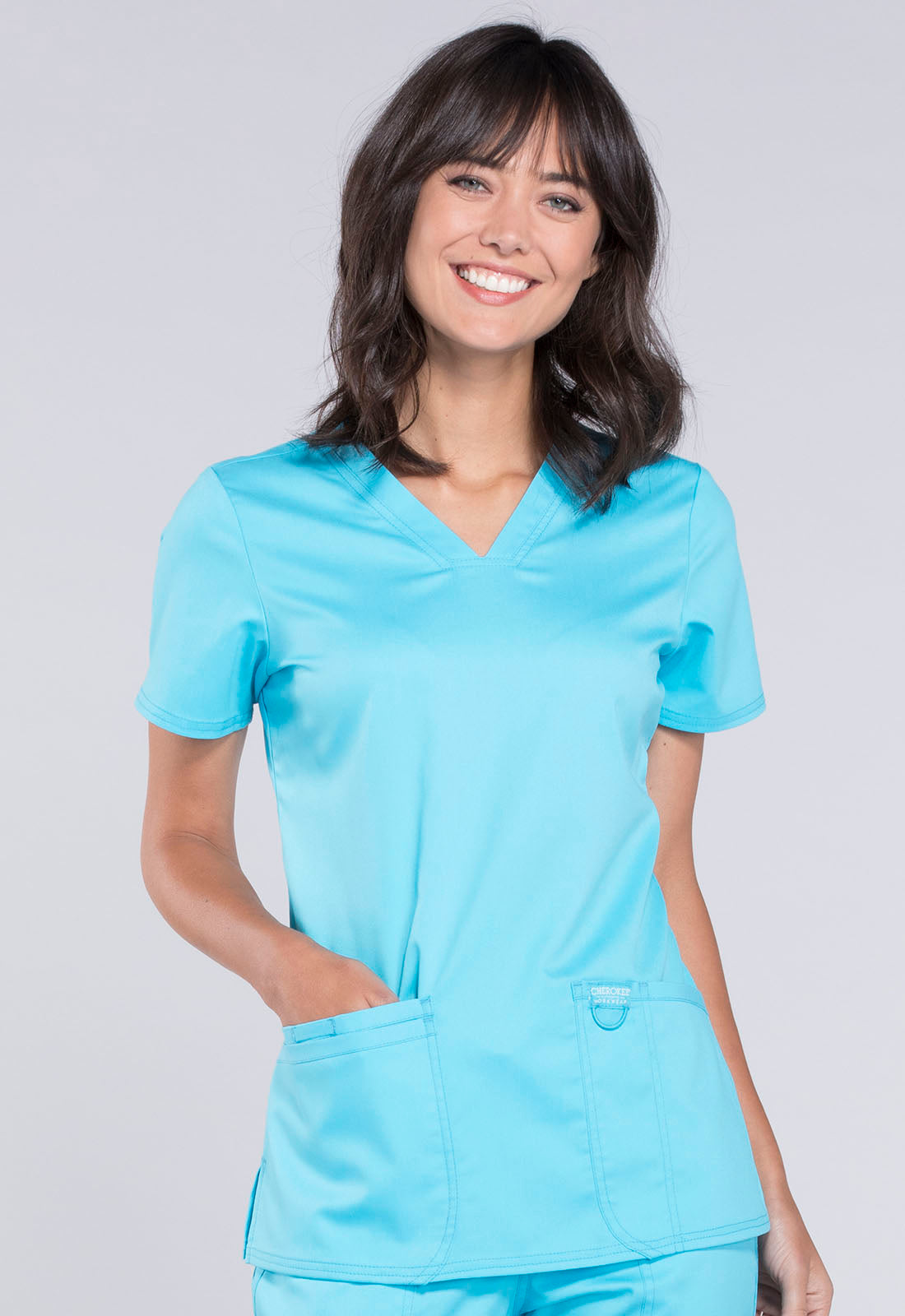 Women's V-Neck Top - Turquoise