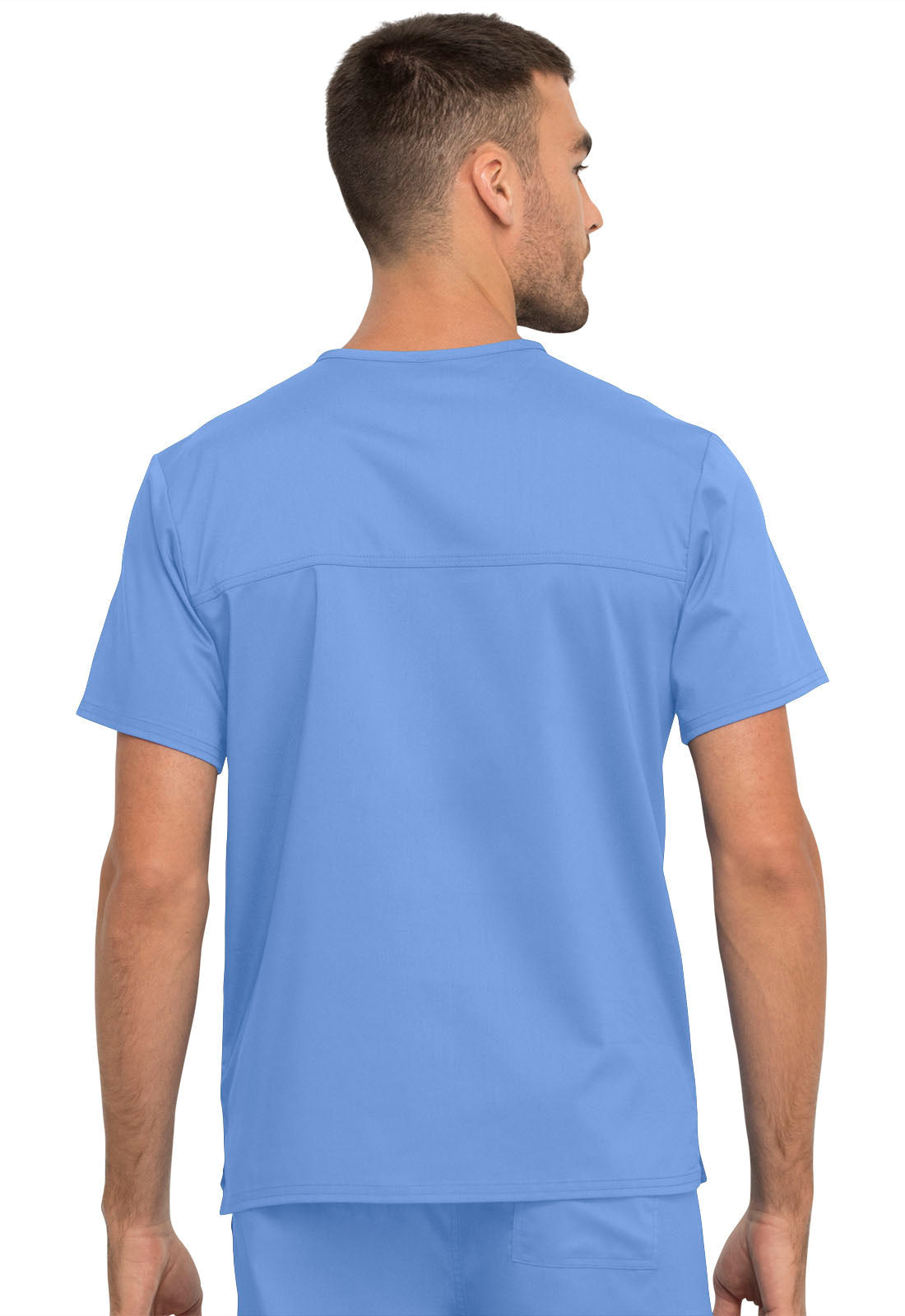 Unisex Unisex 1 Pocket Tuckable V-Neck Top - Ciel