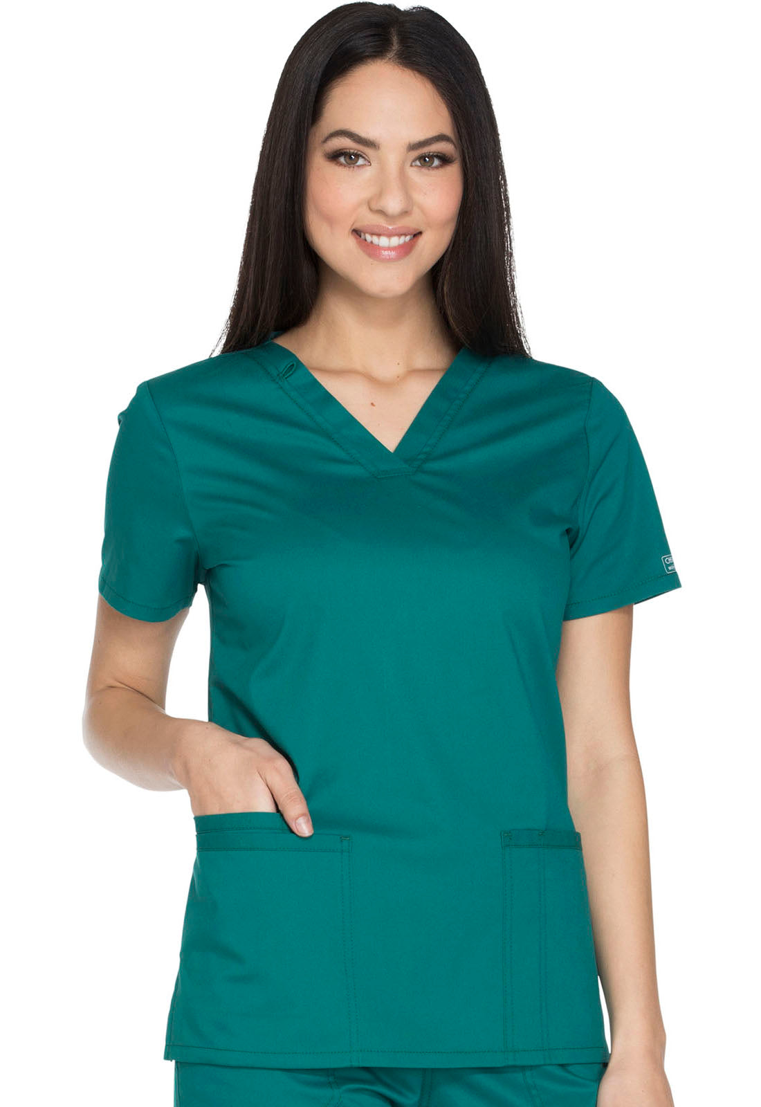 Women's V-Neck Top - Hunter Green