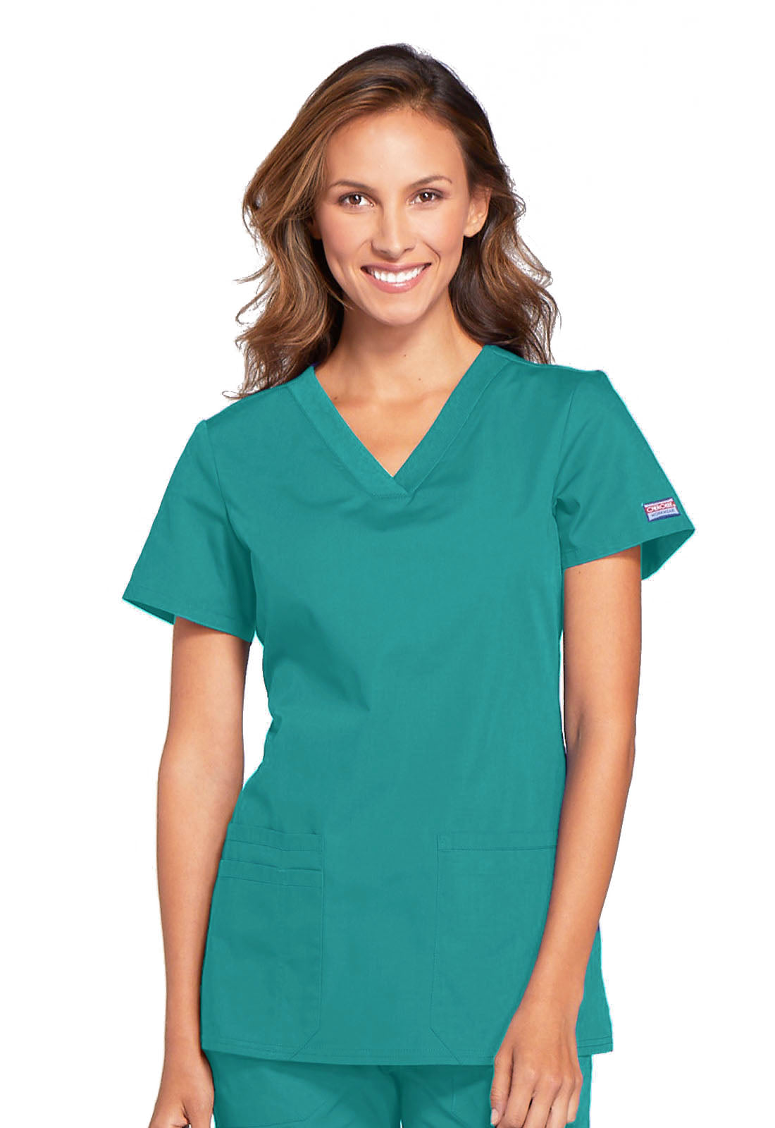 Women's V-Neck Top - Teal Blue