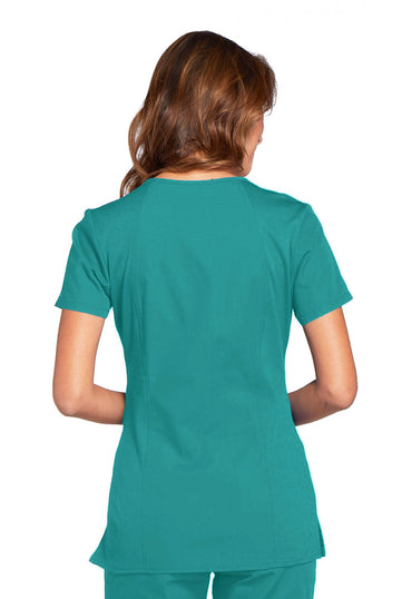 Women's V-Neck Top - Teal Blue