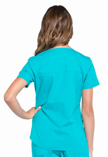 Women's V-Neck Top - Teal Blue