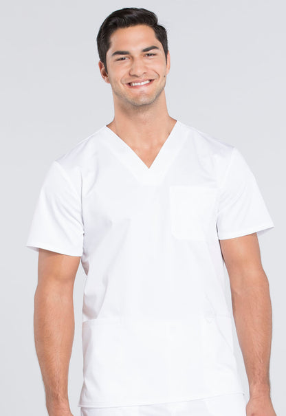 Men's V-Neck Top - White