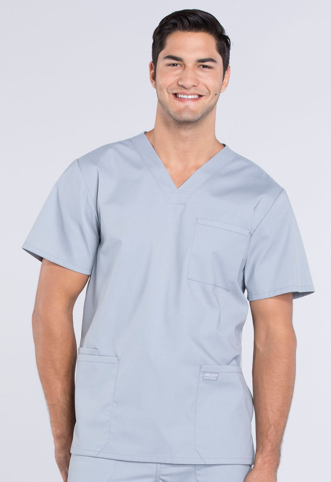 Men's V-Neck Top - Grey