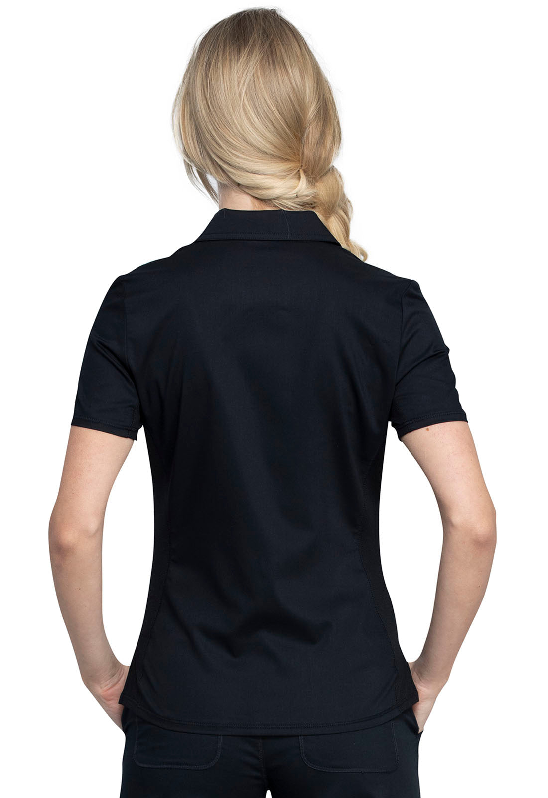 Women's Tuckable Snap Front Polo Shirt - Black