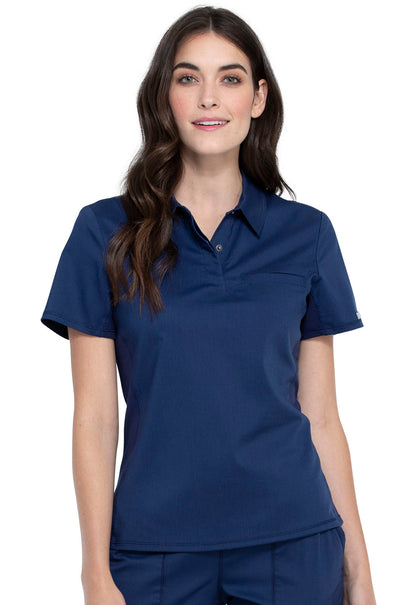 Women's Tuckable Snap Front Polo Shirt - Navy