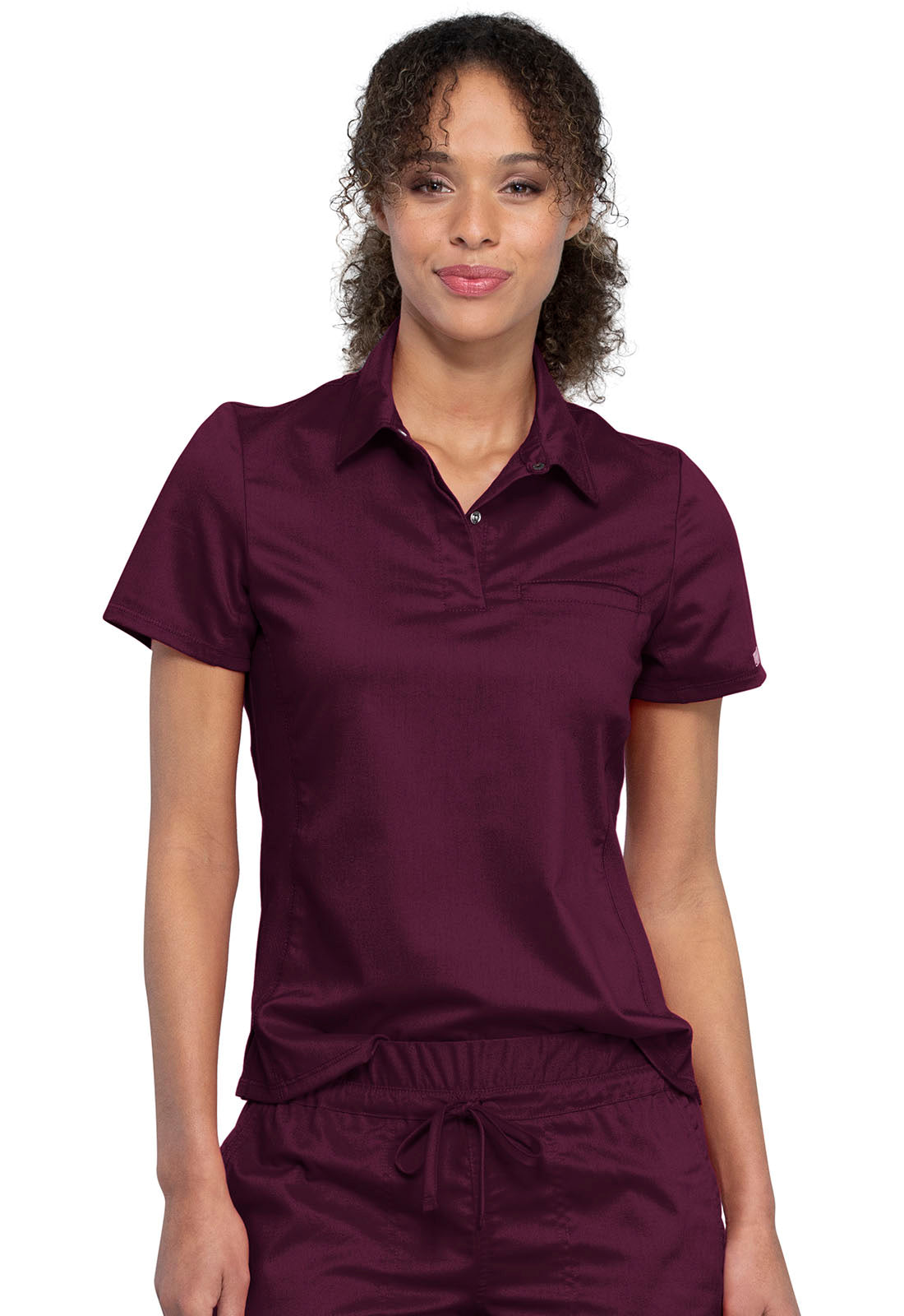 Women's Tuckable Snap Front Polo Shirt - Wine