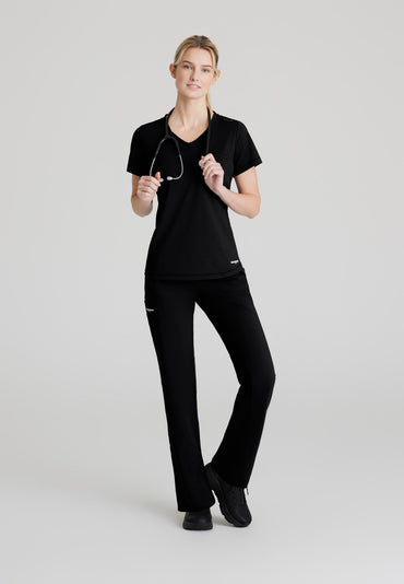 Flow Knit Top - Black - Jen's Scrubs