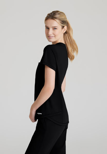 Flow Knit Top - Black - Jen's Scrubs