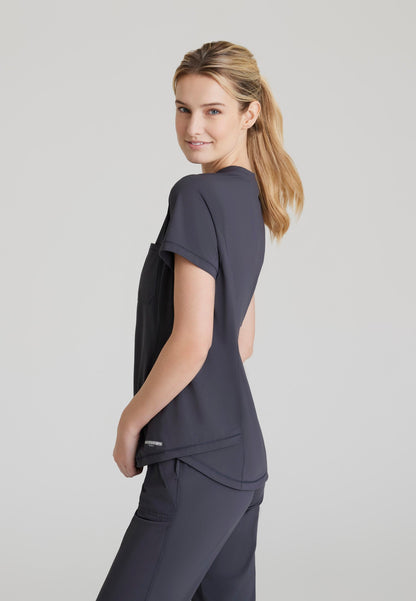 Flow Knit Top - Pewter - Jen's Scrubs