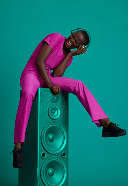 Glide Knit Flare Pant - Deep Magenta - Jen's Scrubs