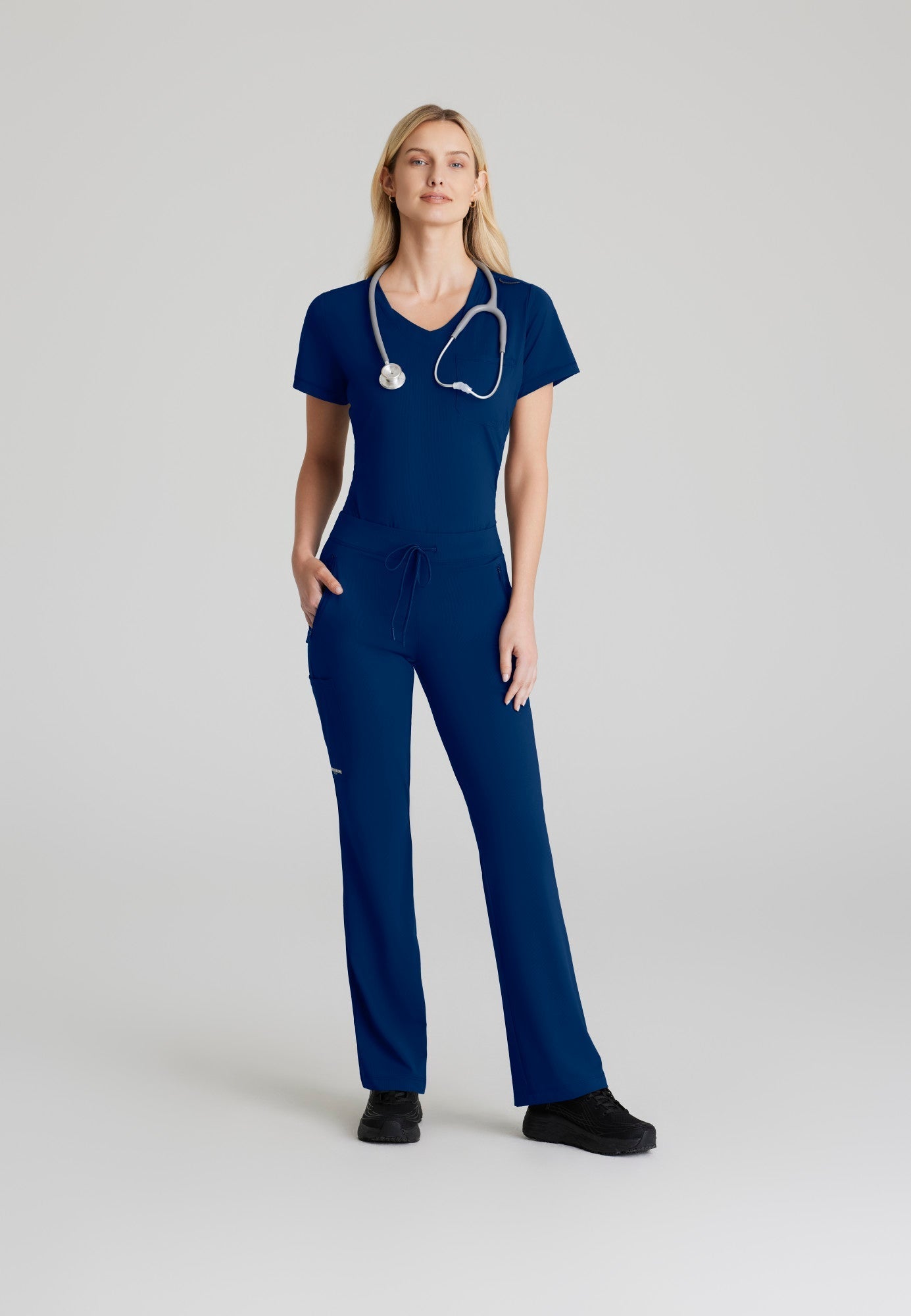 Flow Knit Top - Navy - Jen's Scrubs
