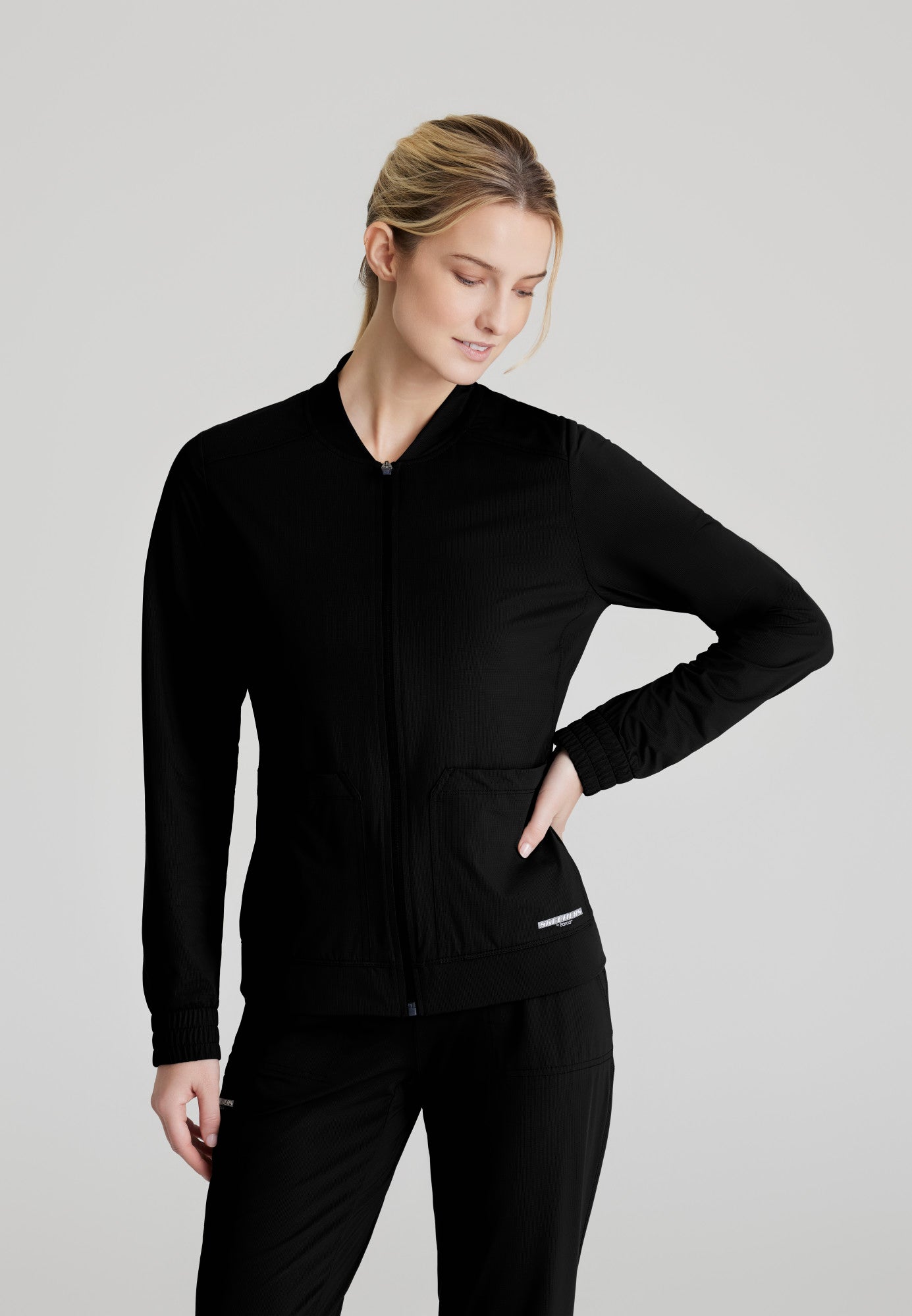 Contour Knit Warm-Up - Black - Jen's Scrubs
