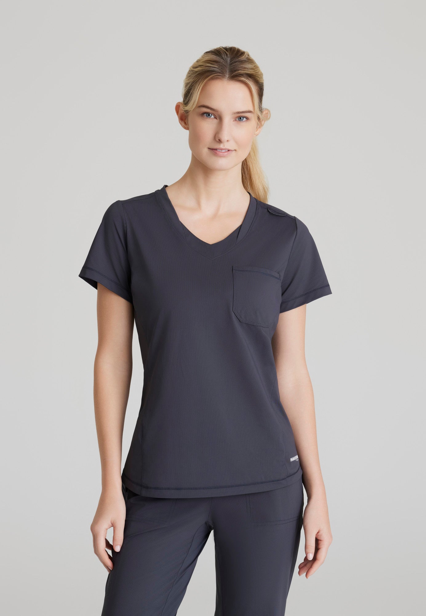 Flow Knit Top - Pewter - Jen's Scrubs