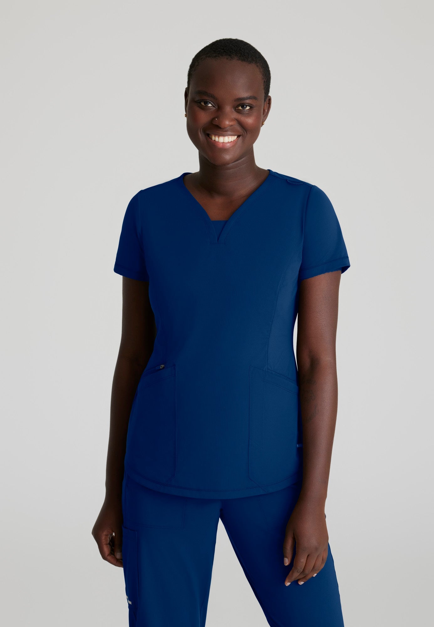 Serene Knit Top - Navy - Jen's Scrubs