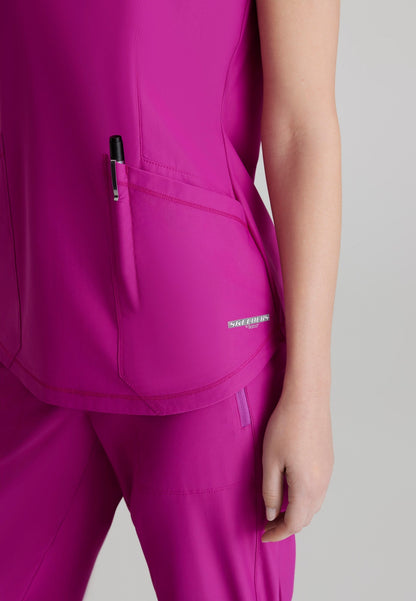 Serene Knit Top - Deep Magenta - Jen's Scrubs