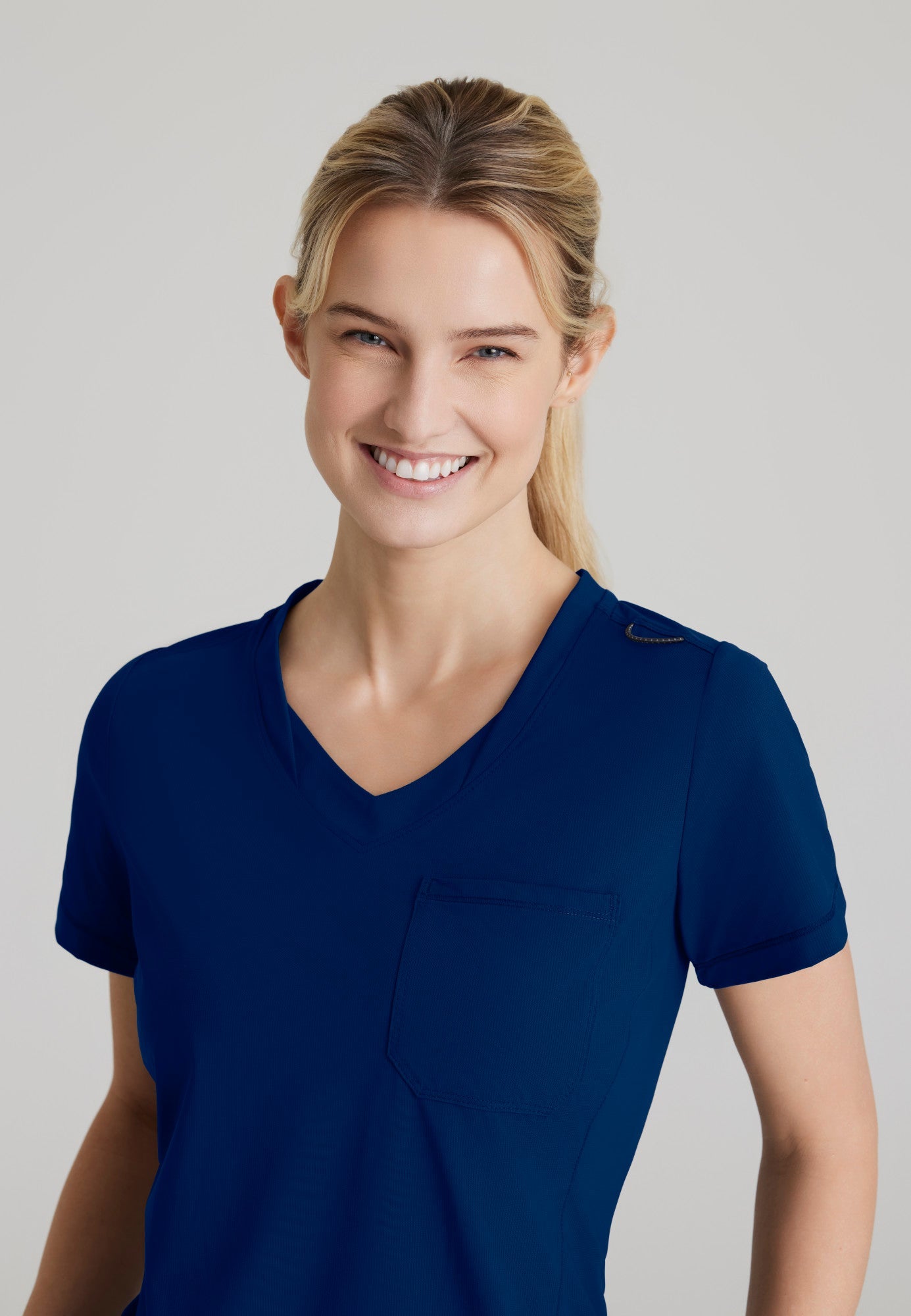 Flow Knit Top - Navy - Jen's Scrubs