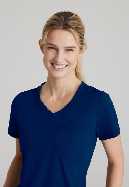 Flow Knit Top - Navy - Jen's Scrubs