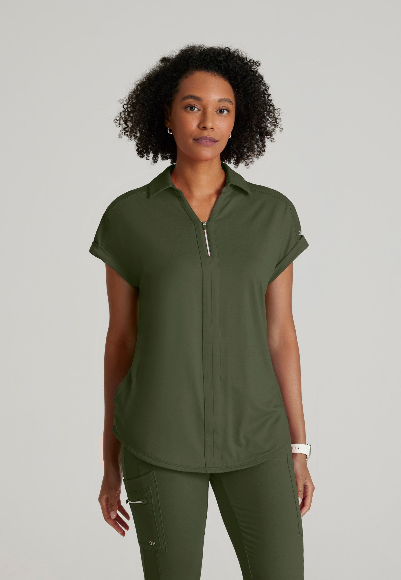Engage Knit Top - Olive - Jen's Scrubs