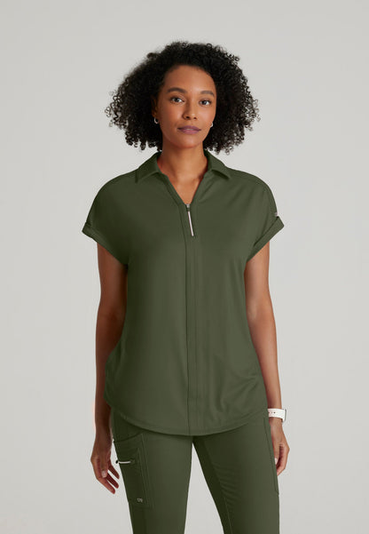 Engage Knit Top - Olive - Jen's Scrubs