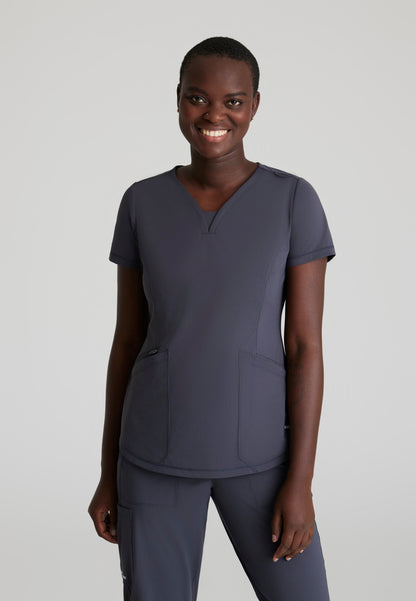 Serene Knit Top - Pewter - Jen's Scrubs