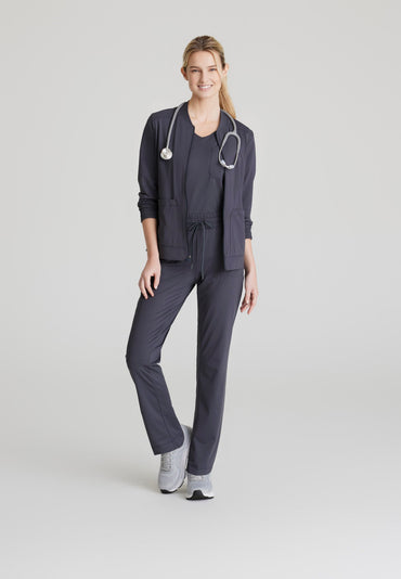 Flow Knit Top - Pewter - Jen's Scrubs