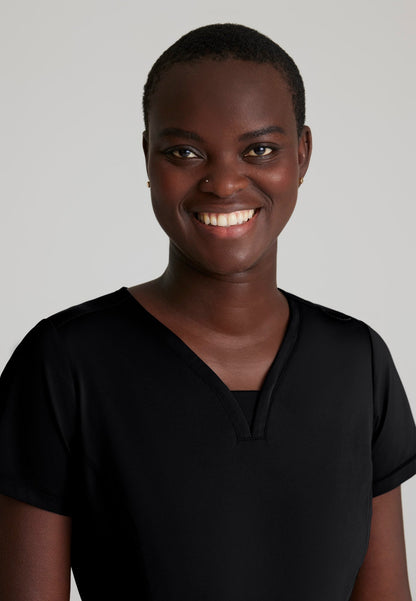 Serene Knit Top - Black - Jen's Scrubs