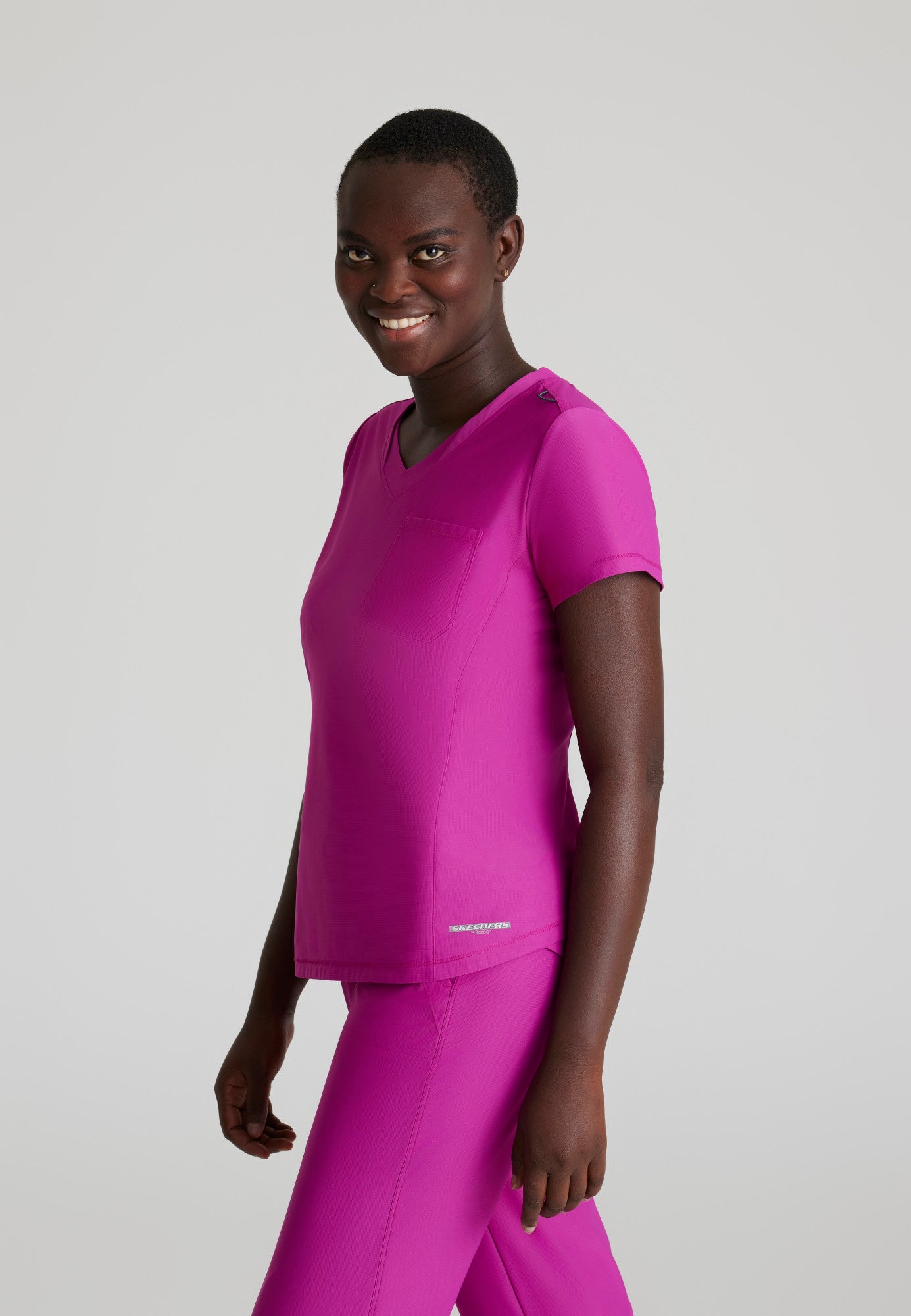 Flow Knit Top - Deep Magenta - Jen's Scrubs