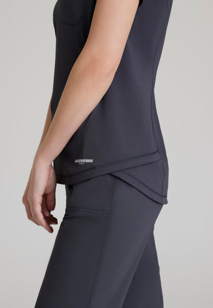 Flow Knit Top - Pewter - Jen's Scrubs