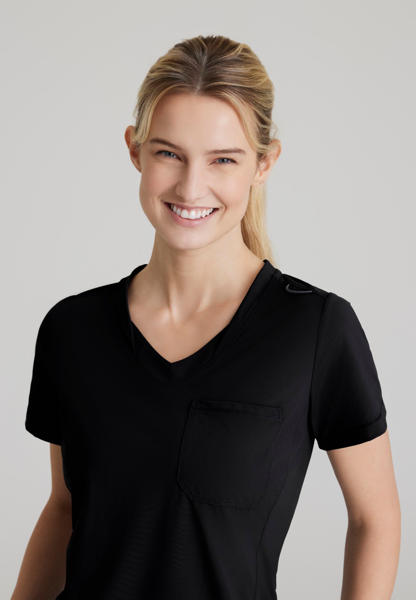 Flow Knit Top - Black - Jen's Scrubs