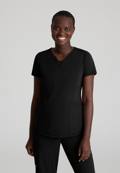 Serene Knit Top - Black - Jen's Scrubs