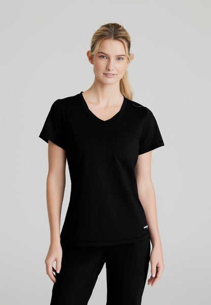 Flow Knit Top - Black - Jen's Scrubs